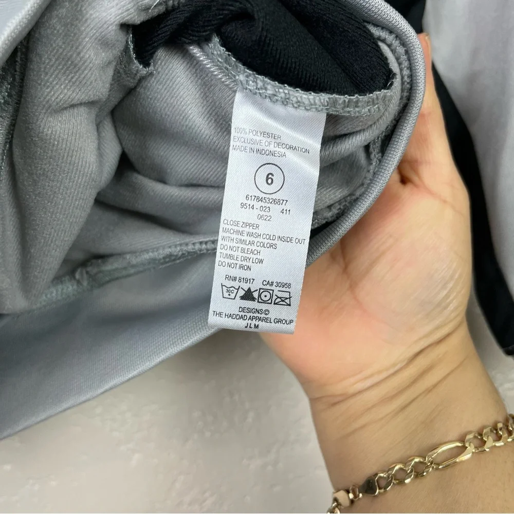 Nike boy long sleeve full‎ zip athletic black gray sweatshirt size 6